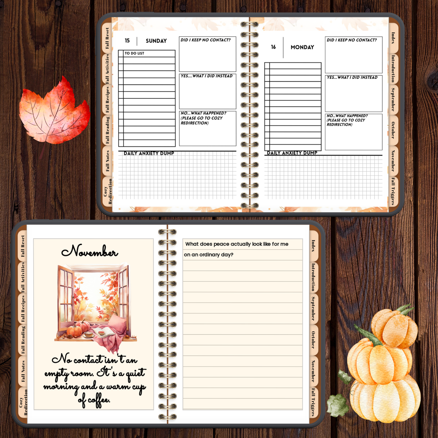 Fall Into No Contact 2026 Three-Month Digital Planner