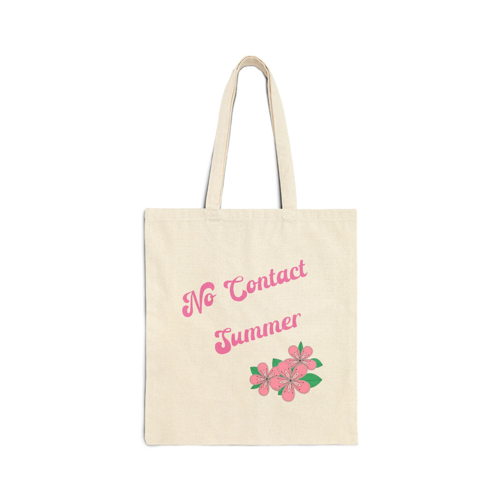 Tote Bag — "No Contact Summer" Floral Canvas Market Tote