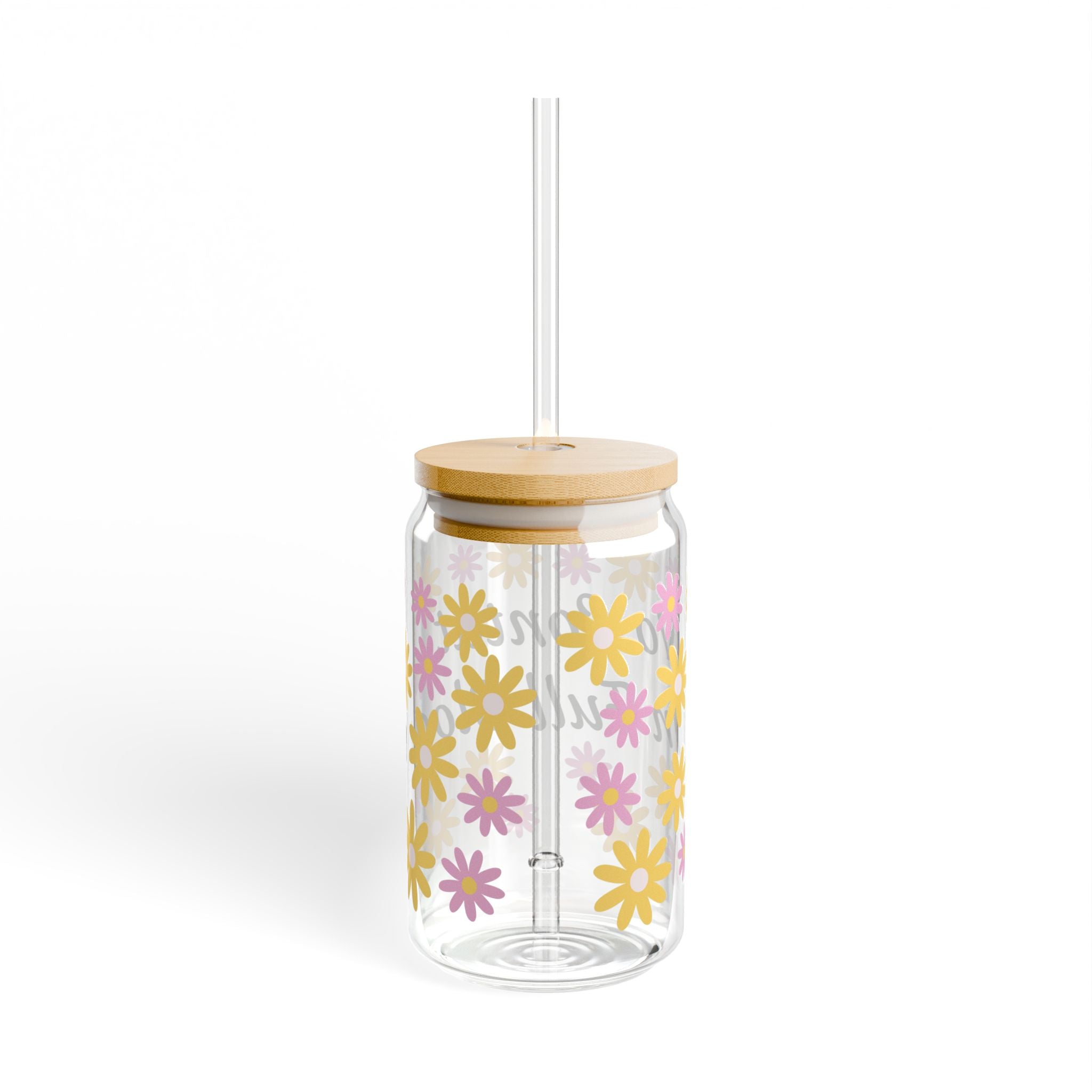 16oz Floral Sipper Glass – “No Contact In Full Bloom” Reusable Straw Tumbler
