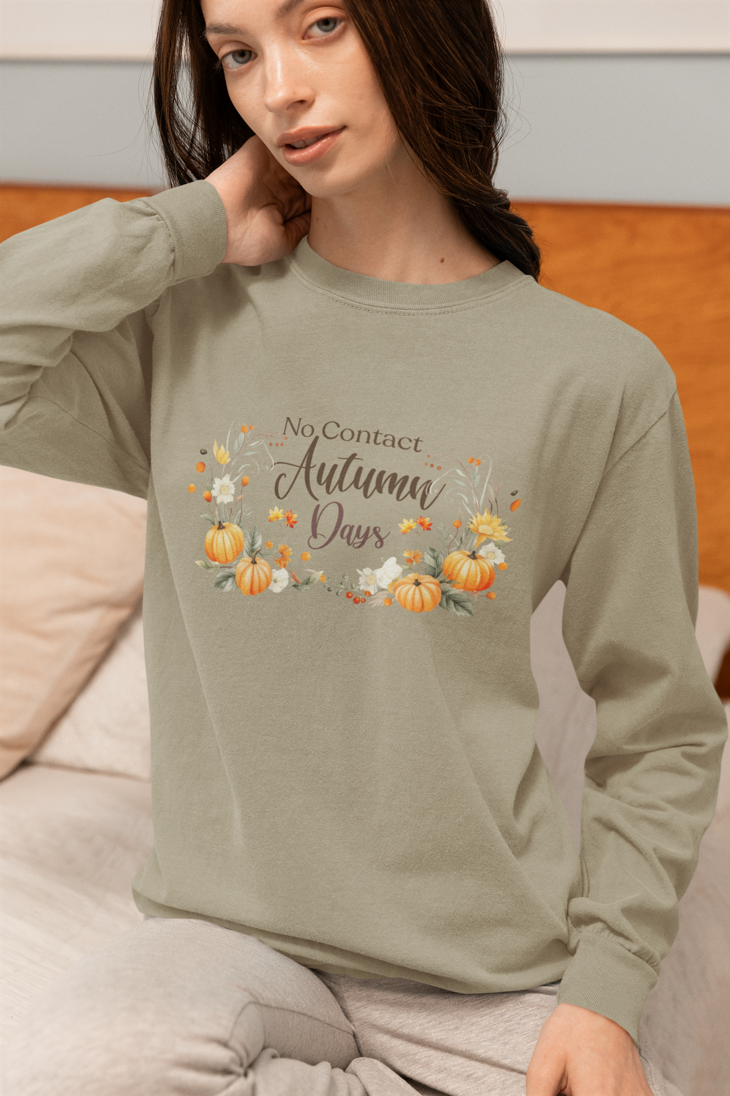 Long Sleeve Tee — "No Contact Autumn Days"