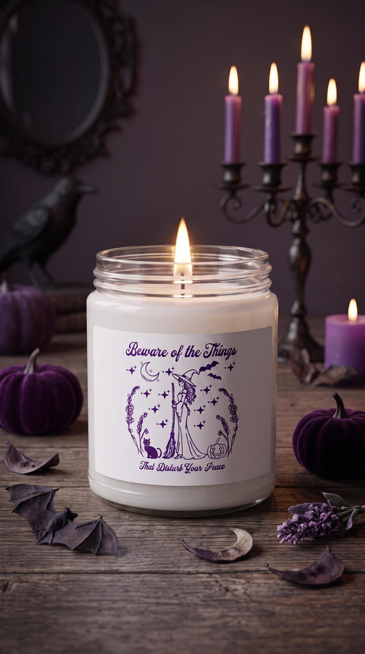 Soy Candle — "Beware of the Things" 9oz Scented Jar