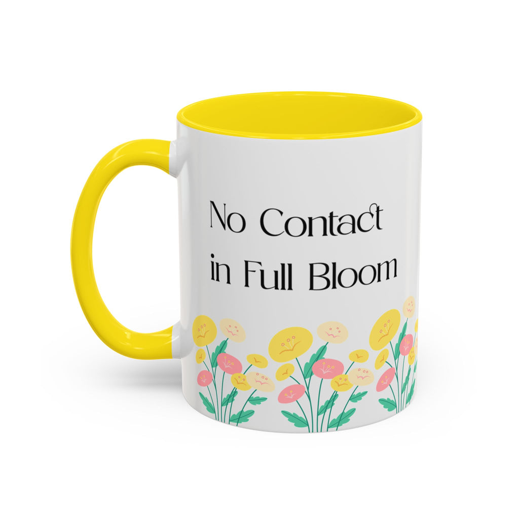 No Contact In Full Bloom" Floral Ceramic Mug – Mental Health & Boundaries Gift