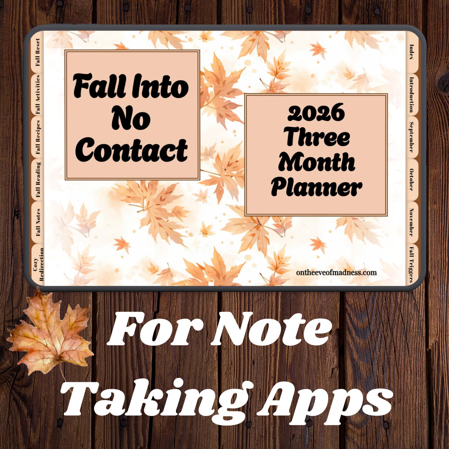 Fall Into No Contact 2026 Three-Month Digital Planner