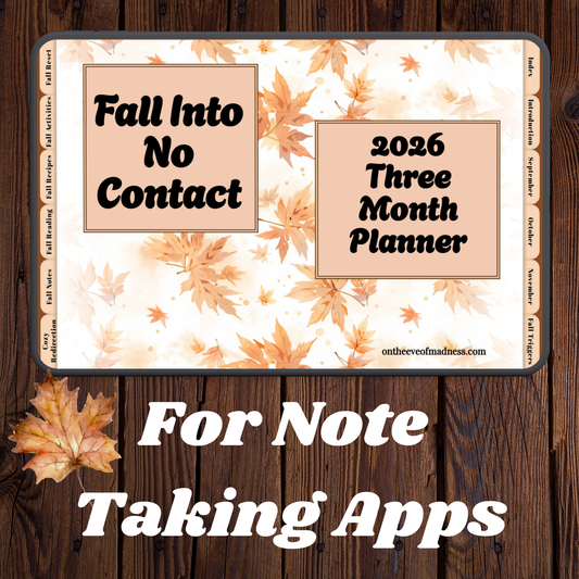Fall Into No Contact 2026 Three-Month Digital Planner