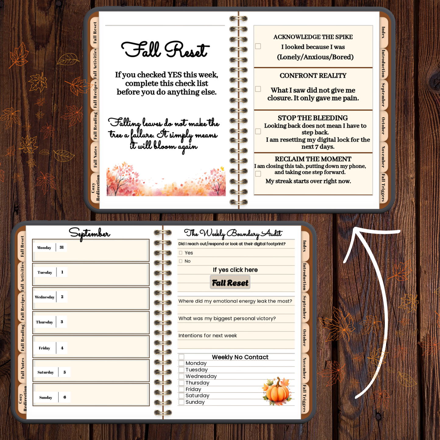 Fall Into No Contact 2026 Three-Month Digital Planner